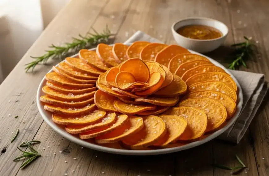 Chips de batata doce assadas