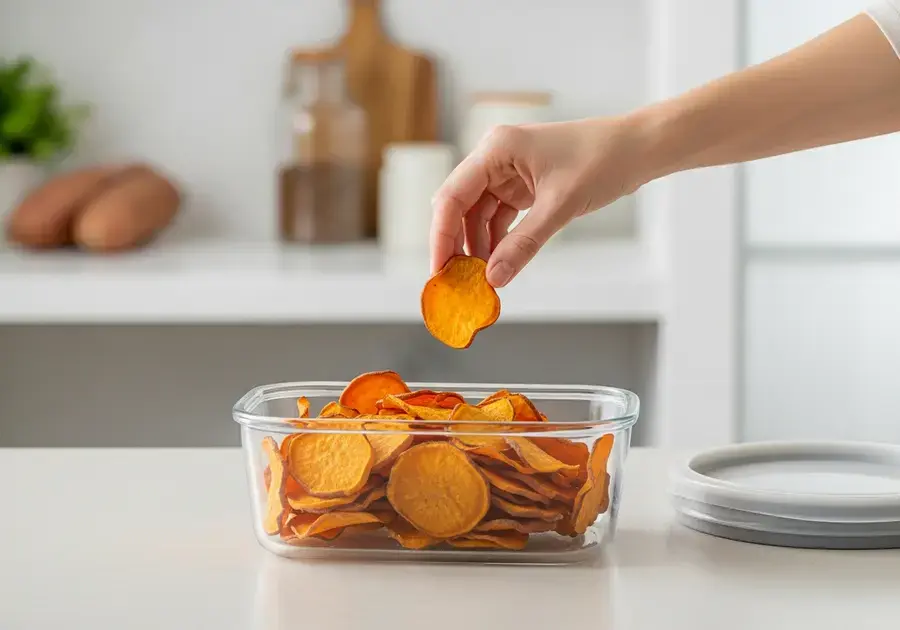 Como armazenar chips de batata doce assadas corretamente? Como armazenar chips de batata doce assadas corretamente?