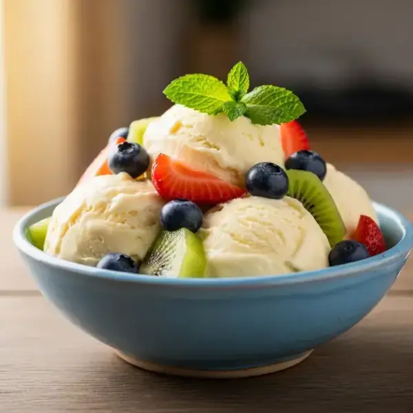 Sorvete caseiro de banana com pasta de amendoim