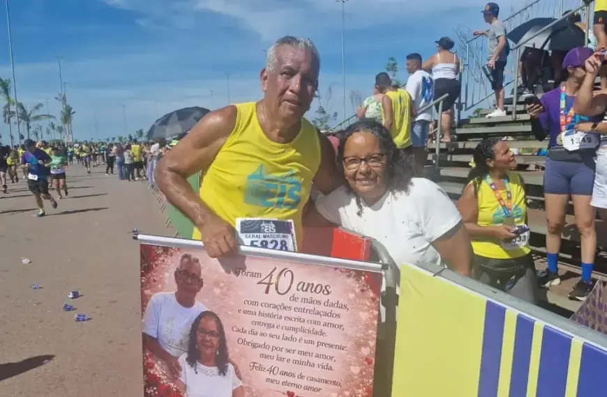 Atleta homenageia esposa e celebra 40 anos de casamento na Corrida de Reis