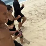 Mel Maia inicia 2026 com corrida na praia ao lado do namorado