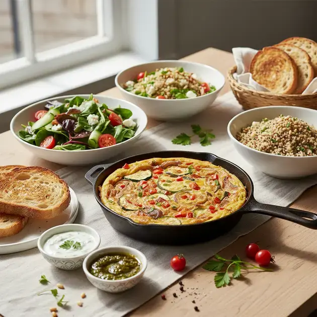 Acompanhamentos e sugestões de cardápio com frittata de legumes Acompanhamentos e sugestões de cardápio com frittata de legumes