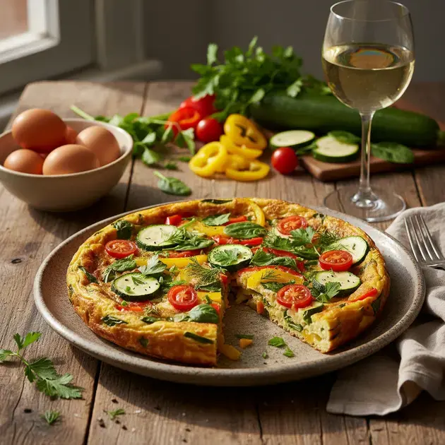 Frittata de legumes com ovos