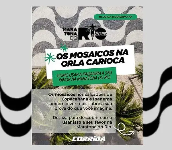 Mosaicos da orla do Rio: como eles ajudam na Maratona do Rio 2026