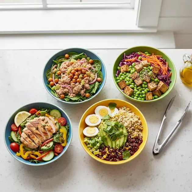 Receitas rápidas de saladas proteicas para o almoço Receitas rápidas de saladas proteicas para o almoço