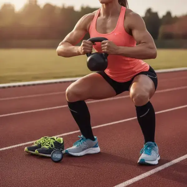Equipamentos essenciais para treino de força de corredores.
