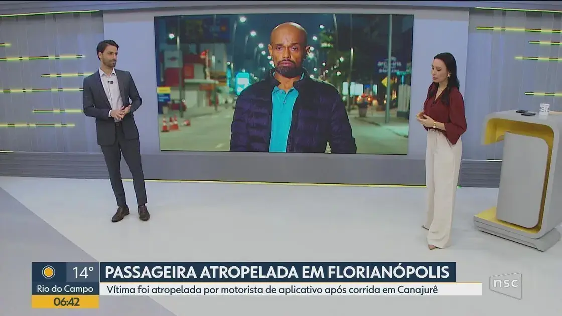 Mulher é atropelada por motorista de app após corrida em Florianópolis