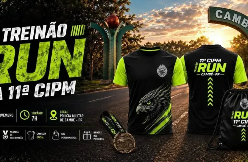 1º Treinão RUN da 11ª CIPM em Cambé | 15 de novembro, corrida e doação
