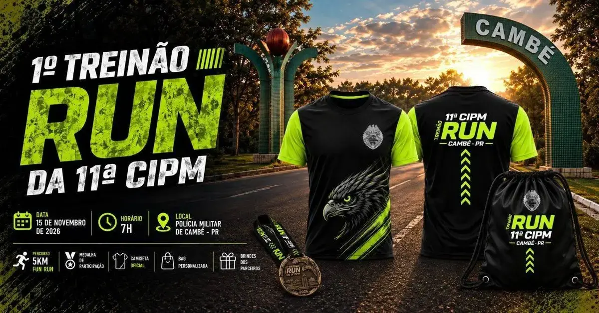 1º Treinão RUN da 11ª CIPM em Cambé | 15 de novembro, corrida e doação