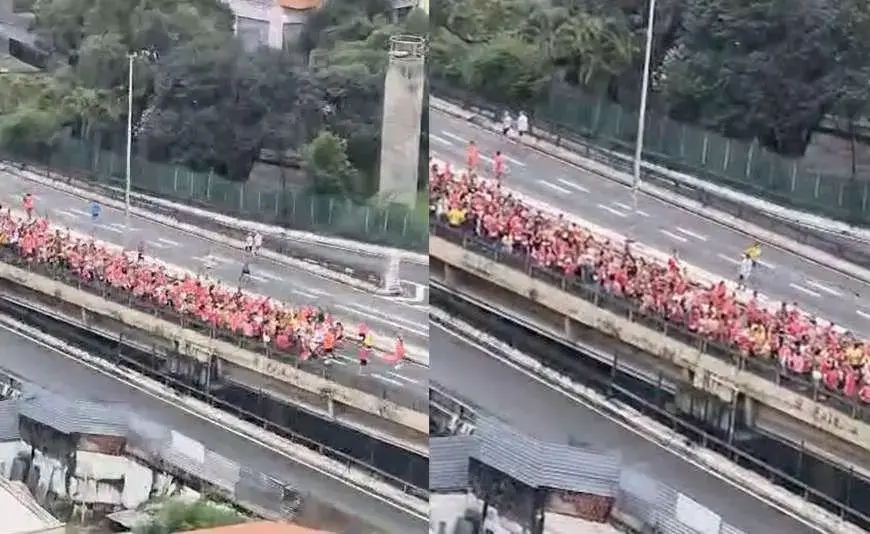 Corrida de rua pró-Lula reúne apoiadores no Minhocão em São…