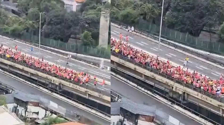 Corrida de rua pró-Lula reúne apoiadores no Minhocão em São Paulo